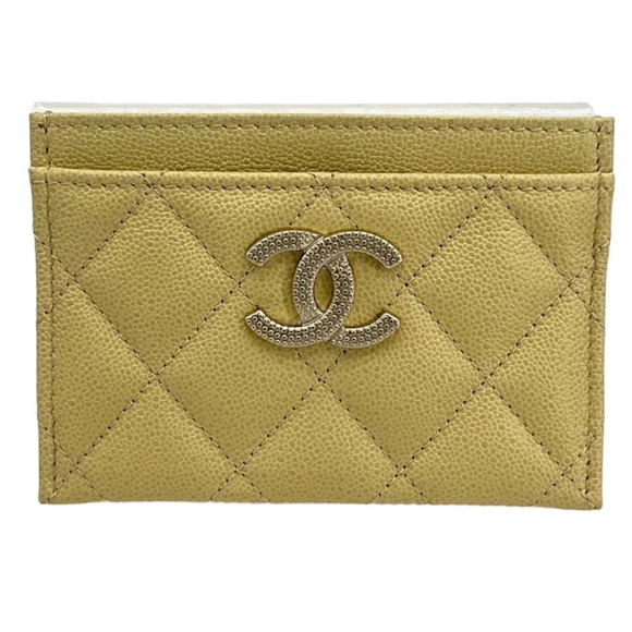 CHANEL Handbags - CHANEL Yellow Card Holder